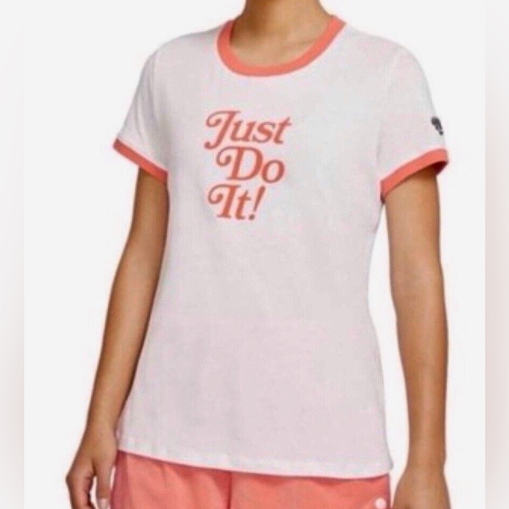 NWT Nike womens retro white/orange tee shirt. SizeXS.